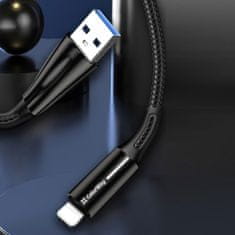 ColorWay Kábel USB Apple Lightning (zink alloy + LED) 2.4A 1m - black