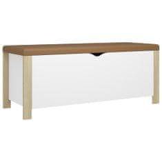 Vidaxl Úložný box s vankúšom dub sonoma a biela 105x40x45 cm drevotrieska