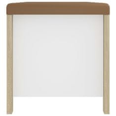 Vidaxl Úložný box s vankúšom dub sonoma a biela 105x40x45 cm drevotrieska