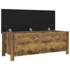 Vidaxl Úložný box s vankúšom tmavý dub 105x40x45 cm kompozitné drevo