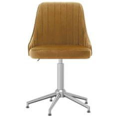 Vidaxl Otočná stolička, hnedá, čalúnená zamatom
