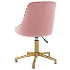 Vidaxl Otočná kancelárska stolička ružová zamatová