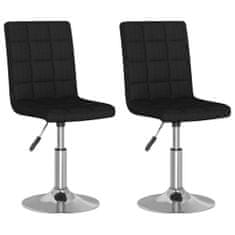 Vidaxl Otočné stoličky, 2 kusy, čierne, čalúnené látkou