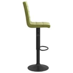 Vidaxl Barové stoličky, 2 ks, svetlozelené, čalúnené zamatom