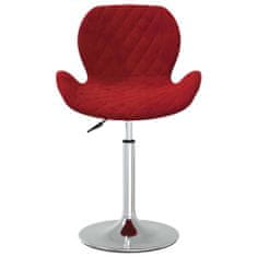 Vidaxl Barová stolička, vínová červená, čalúnená zamatom