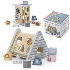 Viga Toys PolarB Drevený triedič s blokmi pyramídové puzzle