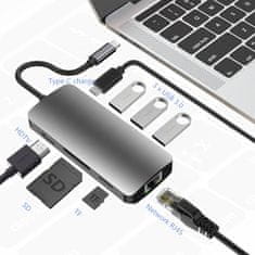 CO2 HUB 8V1 DOKOVACIA STANICA USB - C HDMI 4K SD PRE MACBOOK PRE / AIR 0106