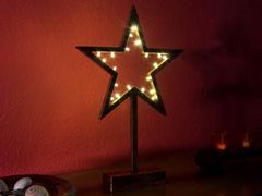 shumee Vianočná dekorácia – Hviezda bronzová - 39 cm , 20 LED