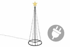 Greatstore Vianočná dekorácia - svetelná pyramída stromček - 180 cm teplá biela