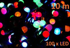 Greatstore Vianočné LED osvetlenie 10 m - farebné, 100 MAXI LED diód