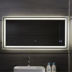 Greatstore AQUAMARIN kúpeľňové zrkadlo s LED osvetlením, 120 x 60 cm