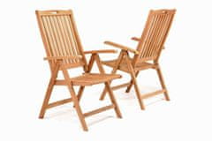 Greatstore DIVERO skladacie stoličky z teakového dreva, 2 kusy
