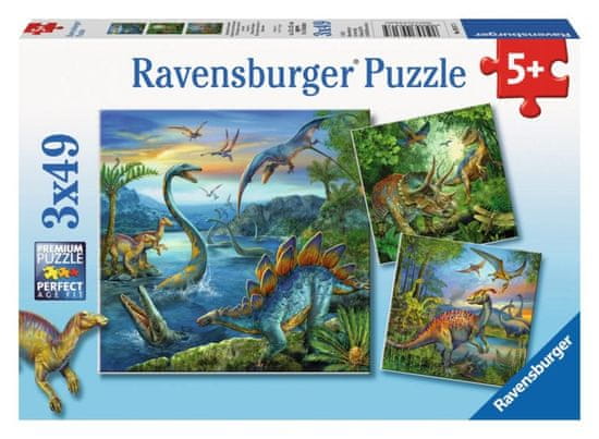 Ravensburger Puzzle Úžasní dinosaury 3x49 dielikov