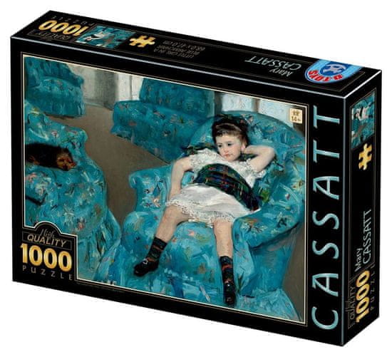 D-Toys Puzzle Malé dievča v modrom kresle 1000 dielikov