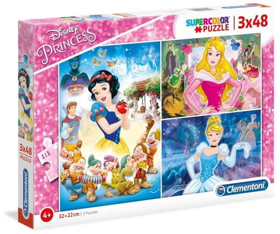 Clementoni Puzzle Disney princezné 3x48 dielikov