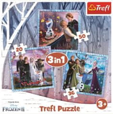 Trefl Puzzle Ľadové kráľovstvo 2: Magický príbeh 3v1 (20,36,50 dielikov)