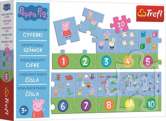 Trefl Vzdelávacie puzzle Čísla Peppa Pig 20 dielikov