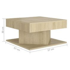 Vidaxl Konferenčný stolík, dub sonoma, 57x57x30 cm, drevotrieska