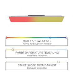 PAUL NEUHAUS LEUCHTEN DIREKT aj s JUST LIGHT LED panel svietidlo, 100x25cm, RGB a CCT, stmievateľné RGB plus 2700-5000K