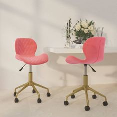 Vidaxl 335034 Swivel Dining Chairs 2 pcs Pink Velvet