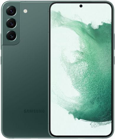 moderný mobilný dotykový telefón smartphone Samsung Galaxy S22+ 5G čítačka odtlačkov prsta krásny elegantný dizajn 4500 mah batéria slot pre microSD osemjadrový procesor 50mpx 12mpx 10mpx zadný fotoaparát 10mpx predný fotoaparát gorilla glass victus+ ochrana skla dynamic samoled 2x displej nfc párovanie 5G pripojenie podpora 5G výkonný inteligentný telefón GPS eSIM IPS68 120hz obnovovacia frekvencia dolby atmos priestorový zvuk rýchlonabíjanie bezdrôtové nabíjanie reverzné nabíjanie nová generácia Samsung Exynos 220 UWB pripojenie vysoko výkonný telefón