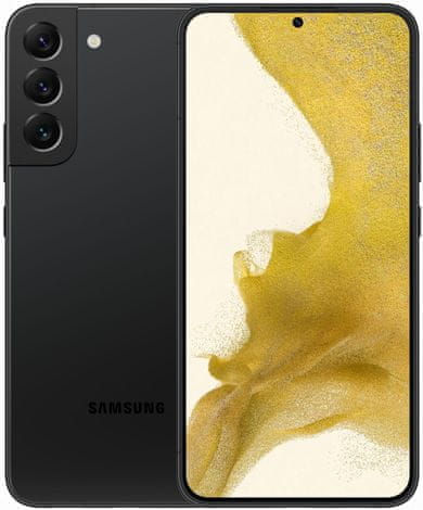 moderný mobilný dotykový telefón smartfón Samsung Galaxy S22+ 5G čítačka odtlačkov prstov krásny elegantný dizajn 4500 mah batéria slot pre microSD osemjadrový procesor 50mpx 12mpx 10mpx zadný fotoaparát 10mpx predný fotoaparát gorilla glass victus+ ochrana skla dynamic samoled 2x displej nfc párovanie 5G pripojenie podpora 5G výkonný inteligentný telefón GPS eSIM IPS68 120hz obnovovacia frekvencia dolby atmos priestorový zvuk rýchlonabíjanie bezdrôtové nabíjanie reverzné nabíjanie nová generácia Samsung Exynos 2200 UWB pripojenie vysoko výkonný telefón