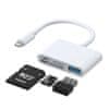 S-H142 čítačka kariet SD / TF / USB OTG / Lightning, biela