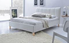 Halmar Čalúnená manželská posteľ s roštom Sandy 160 - biela