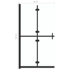 Vidaxl Skladacia sprchová zástena priehľadné ESG sklo 80x190 cm