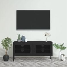 Vidaxl TV skrinka čierna 105x35x50 cm oceľ