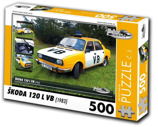 RETRO-AUTA© Puzzle č. 3 Škoda 120 L VB (1983) 500 dielikov