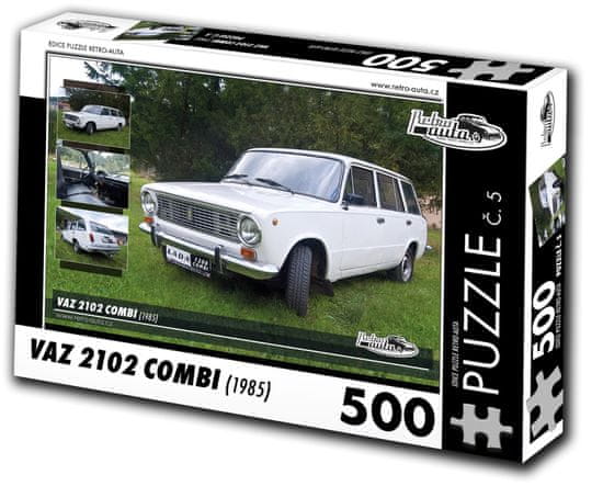 RETRO-AUTA© Puzzle č. 5 VAZ 2102 Combi (1985) 500 dielikov