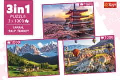 Trefl Puzzle Japonsko, Taliansko, Turecko 3x1000 dielikov