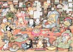 Ravensburger Puzzle Crazy Cats: Bingleyho knižný klub 1000 dielikov