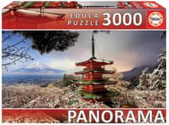 EDUCA Panoramatické puzzle Hora Fuji, Japonsko 3000 dielikov