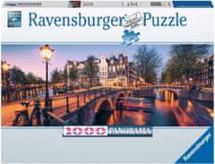 Ravensburger Panoramatické puzzle Večer v Amsterdame 1000 dielikov