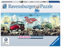 Ravensburger Panoramatické puzzle Cez Alpy s VW 1000 dielikov