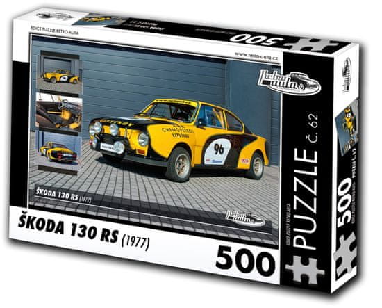 RETRO-AUTA© Puzzle č. 62 Škoda 130 RS (1977) 500 dielikov