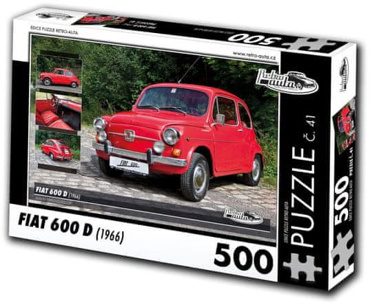 RETRO-AUTA© Puzzle č. 41 Fiat 600 D (1966) 500 dielikov