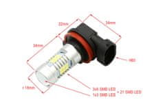 SEFIS LED 5W žiarovka HB3 21SMD biela mlhovky