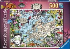 Ravensburger Puzzle Quirky Circus: Mapa Európy 500 dielikov