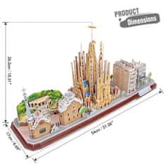 CubicFun 3D puzzle CityLine panorama: Barcelona 186 dielikov