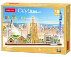 CubicFun 3D puzzle CityLine panorama: Barcelona 186 dielikov