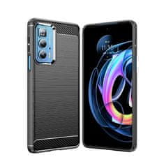 MG Carbon Case Flexible silikónový kryt na Motorola Moto Edge 20 Pro, čierny