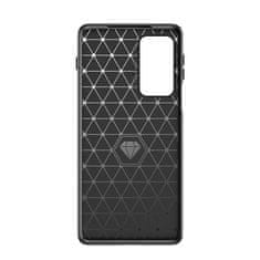 MG Carbon Case Flexible silikónový kryt na Motorola Moto Edge 20 Pro, čierny