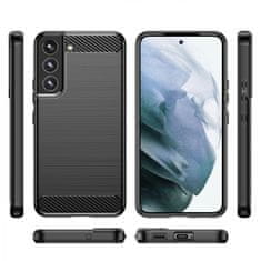 MG Carbon Case Flexible silikónový kryt na Samsung Galaxy S22 Plus, čierny