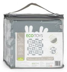 EcoToys Penové puzzle Zvieratá sivo-biele XS s okrajmi