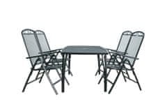 IWHOME Set stôl ZWMT-24 tmavo sivá + 6x kreslo ZWMC-38 tmavo šedá
