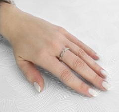 Beneto Pôvabný strieborný prsteň s čírymi zirkónmi AGG389 (Obvod 52 mm)