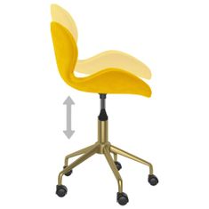 Vidaxl Kancelárske otočné kreslo, žlté, čalúnené zamatom